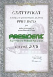 Certyfikat Autoryzowany Przedstawiciel firmy PRESIDENT